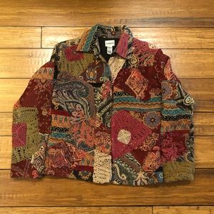 Chico’s Jacket  Embroidered Size 0 Multicolor